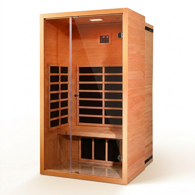 Home Infrared Sauna Built for Daily Wellness, 6 Carbon Heaters, Hemlock Wood, Low EMF Design