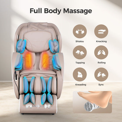 3D Zero Gravity Massage Chair with Full Body Shiatsu - Black or Beige