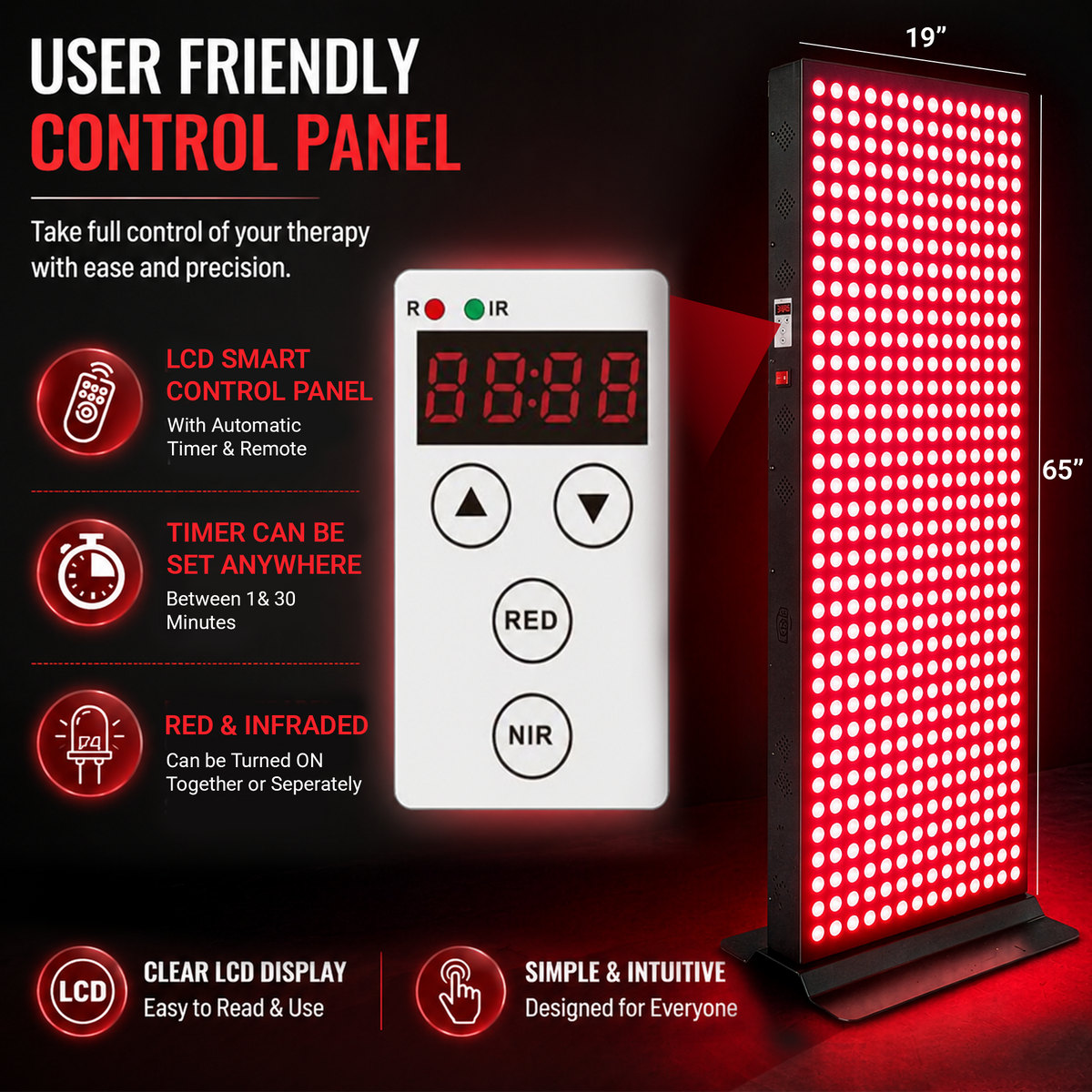 EXESAS 800 LED, 4000W Dual-Chip, Red Light Therapy Device for Full Body, 6-Wavelengths Infrared LED Panel for Skin, Weight, Pain, Wellness