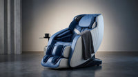 Blue Faux Leather Zero Gravity Recliner 3D Programmable Massage Chair — Lifestyle