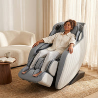 Blue Faux Leather Zero Gravity Recliner 3D Programmable Massage Chair — Lifestyle