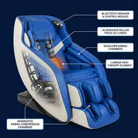 Blue Faux Leather Zero Gravity Recliner 3D Programmable Massage Chair — How It Works
