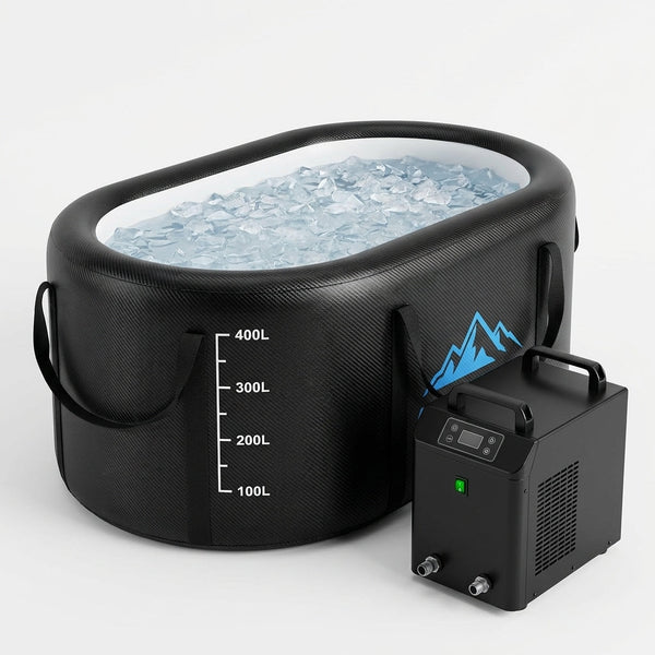 Cold Plunge Tub, 248 Gallon, 1 Horsepower, Heavy-Duty Ice Bath Tub for Athletes with Hot & Cold, Portable Inflatable Plunge Chiller with Water Treatment Kit, Immersion Therapy, Wifi (Black, 1 Set) — Studio Shot