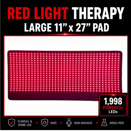 Large Red Light Therapy Pad – 27" x 11" with 1,998 LEDs for Pain Relief & Recovery