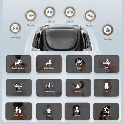 Black Zero Gravity Shiatsu Massage Chair with SL-Track and Bluetooth