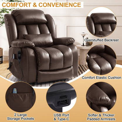 Lay Flat Power Lift Chair Recliner with Heat & Massage | Latitude Run