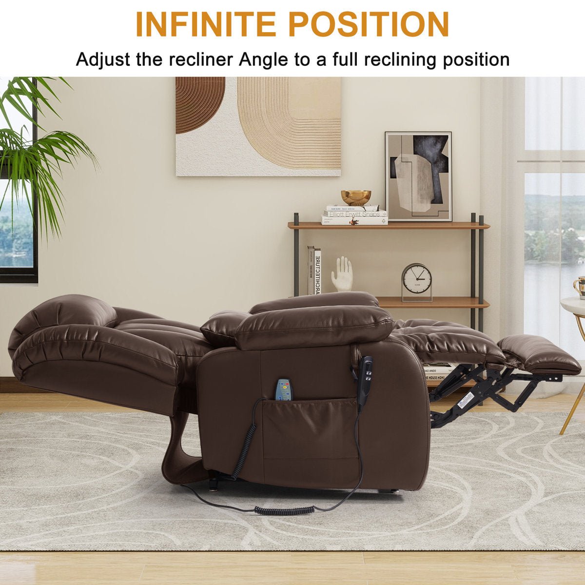 Lay Flat Power Lift Chair Recliner with Heat & Massage | Latitude Run