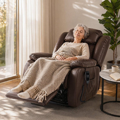 Lay Flat Power Lift Chair Recliner with Heat & Massage | Latitude Run